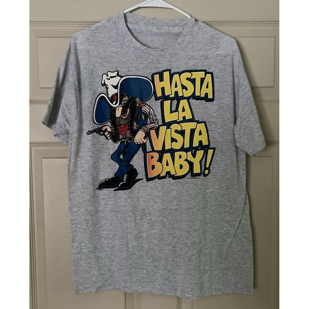 Cowboy 90s Slogans Pop‎ Culture Men Vintage  Single Stitch USA Y2K Size Large